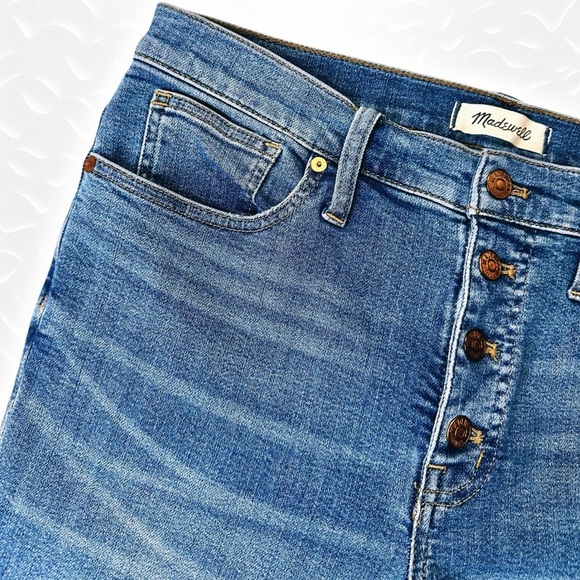 Madewell 9” Mid-Rise Skinny Crop Jeans: Button-Front TENCEL Denim Edition Dewey - Picture 10 of 16